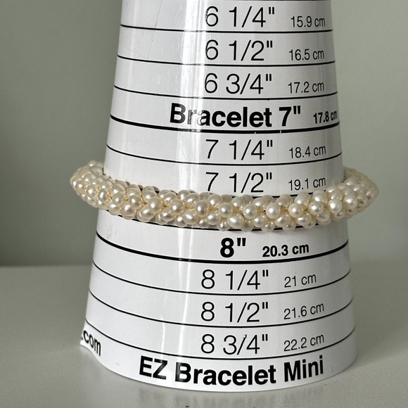 Vintage 14K Yellow Gold Genuine Real Pearl Multi Row Cluster Bracelet 7.75" - Picture 15 of 16